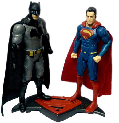 Emob Batman & Superman Dawn of Justice Collectable Action Figure Toy with Light & Music(Multicolor)