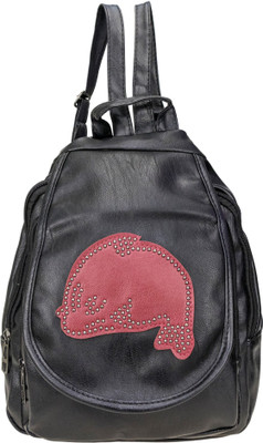 

AVMART Fashionable Leather look Black Formal Casual Backpack16 15 L Trolley Backpack(Black)