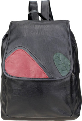 

AVMART Fashionable Leather look Black Formal Casual Backpack08 15 L Backpack(Black)
