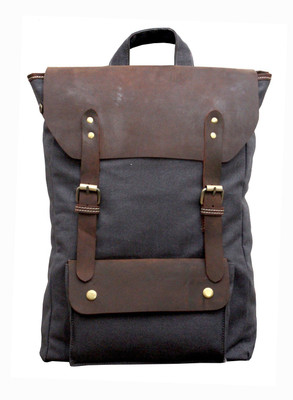 

mangalmurti Leather Laptop Backpack Casual Canvas Campus School Rucksack with 16 inch Colour:Grey Laptop Compartment 500 L Backpack(Grey)