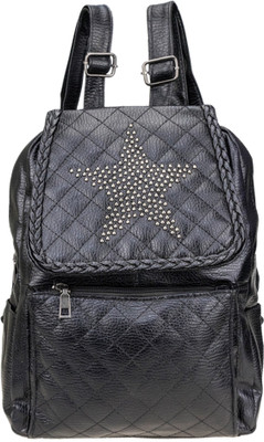 

AVMART Fashionable Leather look Black Formal Casual Backpack06 Waterproof Backpack(Black, 2 L)