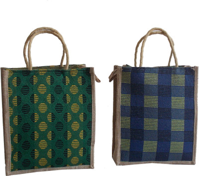 

HideCrusH Jute lunch bag Lunch Bag(Multicolor, 4 L)