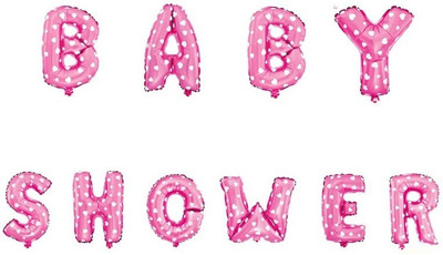 

PartyballoonsHK Solid "BABY SHOWER" Letters Foil Toy Balloon(Pink, Pack of 1)