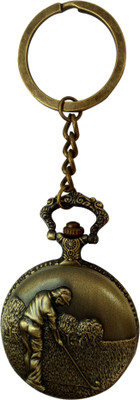 

JOSHISNEST Designer Golf Pocket Vintage Watch Key Chain(Brown)
