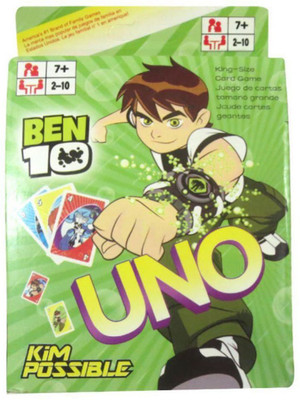 

SBBN UNO cards having ben 10 character printed on it set of 2 uno cards (108) cards(Multicolor)