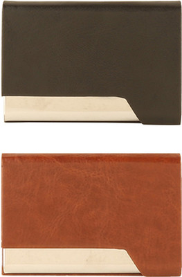 

Giftvenue 15 Card Holder(Set of 2, Grey, Brown)