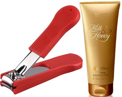 

Oriflame Sweden Milk & Honey Gold Smoothing Sugar Scrub 200ml (31601) With Nail Cutter(Set of 2)
