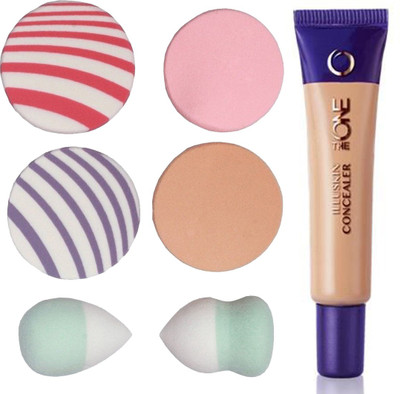 

Oriflame Sweden The ONE IlluSkin Concealer 10ml (Nude Beige - 30617) With Puff Sponge(Set of 7)