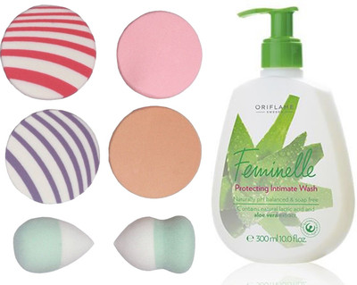 

Oriflame Sweden Feminelle Protecting Intimate Wash 300ml (31326) With Puff Sponge(Set of 7)