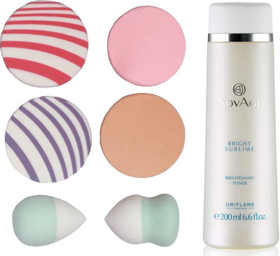 

Oriflame Sweden NovAge Bright Sublime Brightening Toner 200ml (32657) With Puff Sponge(Set of 7)