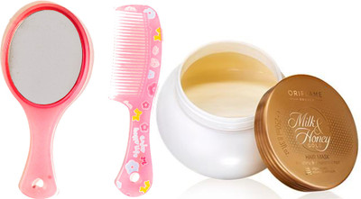 

Oriflame Sweden Milk & Honey Gold Hair Mask 250ml (31710) With Mirror Comb Set(Set of 3)