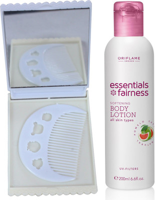 

Oriflame Sweden Essentials Fairness Softening Body Lotion UV Filters (32703) With Comb Mirror Set(Set of 3)