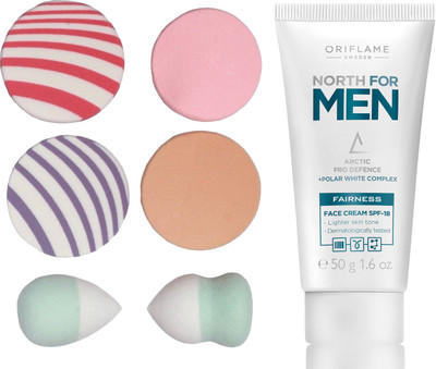 

Oriflame Sweden North For Men Fairness Face Cream (32667) With Puff Sponge(Set of 7)
