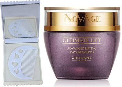 

Oriflame Sweden NovAge Ultimate Lift Advanced Lifting Day Cream SPF15 50ml (31540) With Comb Mirror Set(Set of 3)