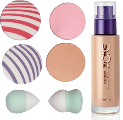 

Oriflame Sweden The ONE IlluSkin Foundation (Porcelain - 30596) With Puff Sponge(Set of 7)