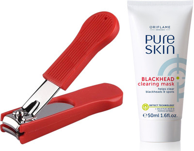 Oriflame Sweden Pure Skin Blackhead Clearing Mask 50ml (32650) With Nail Cutter(Set of 2) available at flipkart for Rs.399