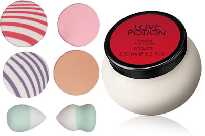 

Oriflame Sweden Love Potion Perfumed Body Cream 250ml (31779) With Puff Sponge(Set of 7)