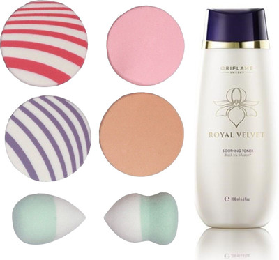 

Oriflame Sweden Royal Velvet Soothing Toner 200ml (22423) With Puff Sponge(Set of 7)
