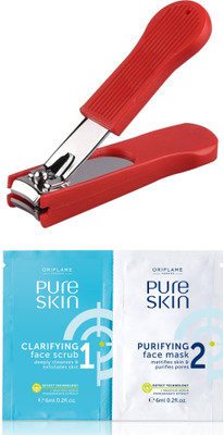

Oriflame Sweden Pure Skin Scrub & Mask 12ml (32652) With Nail Cutter(Set of 2)