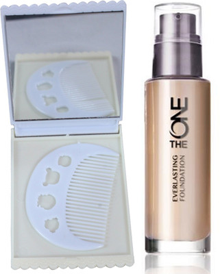 

Oriflame Sweden The ONE EverLasting Foundation 30ml (Nude Pink - 31162) With Mirror Comb Set(Set of 3)