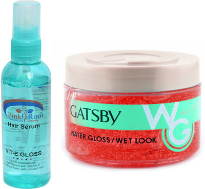 

Pink Root Hair Serum and GATSBY Water Gloss (WG)/Wet Look Pack of 2(Set of 2)