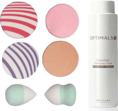 

Oriflame Sweden Optimals Even Out Luminizing Toner 200ml (33225) With Puff Sponge(Set of 7)