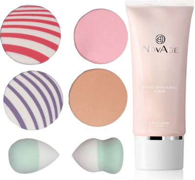 

Oriflame Sweden NovAge Smoothing Exfoliating Scrub 100ml (32645) With Puff Sponge(Set of 7)