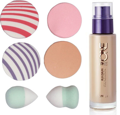 

Oriflame Sweden The ONE IlluSkin Foundation (Olive Beige - 30601) With Puff Sponge(Set of 7)