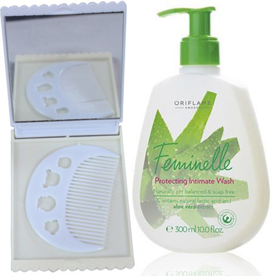 

Oriflame Sweden Feminelle Protecting Intimate Wash 300ml (31326) With Comb Mirror Set(Set of 3)