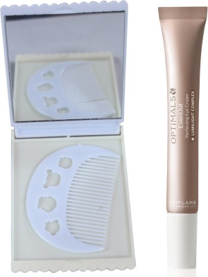 Oriflame Sweden Optimals Even Out Brightening Eye Cream 15ml (33226) With Comb Mirror Set(3 Items in the set)