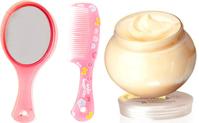 

Oriflame Sweden Milk & Honey Gold nourishing Hand & Body Cream 250ml (31602) With Mirror Comb Set(Set of 3)