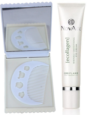 

Oriflame Sweden NovAge Ecollagen Wrinkle Smoothing Eye Cream 15ml (31546) With Comb Mirror Set(Set of 3)