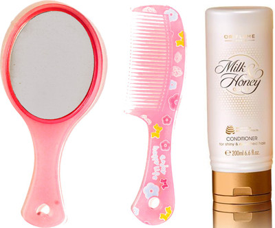 

Oriflame Sweden Milk & Honey Gold Conditioner 200ml (31709) With Mirror Comb Set(Set of 3)