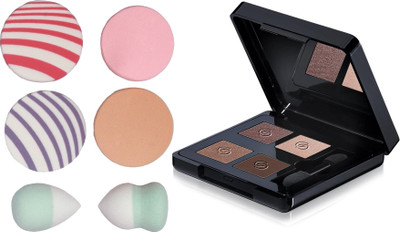 

Oriflame Sweden Giordani Gold Eye Shadow Quad 5.2g (Divine Brown - 32076) Wth Puff Sponge(Set of 7)