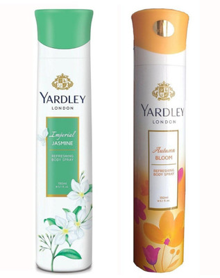 

Yardley Jasmine And Autumn bloom Body Spray - For Women(150 ml, Pack of 2)
