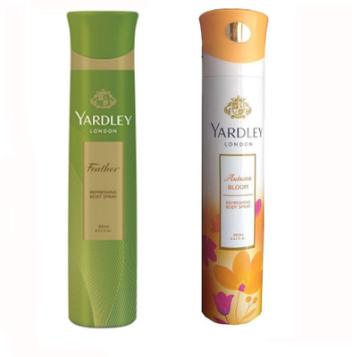 

Yardley Feather And Autumn bloom Body Spray - For Women(150 ml, Pack of 2)