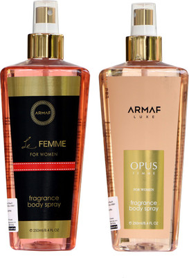 

Armaf LE FEMME AND OPUS Body Spray - For Women(500 ml, Pack of 2)