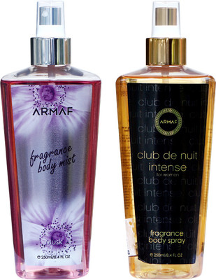 

Armaf MUSK AND CLUB DE NUIT INTENCE Body Spray - For Women(500 ml, Pack of 2)