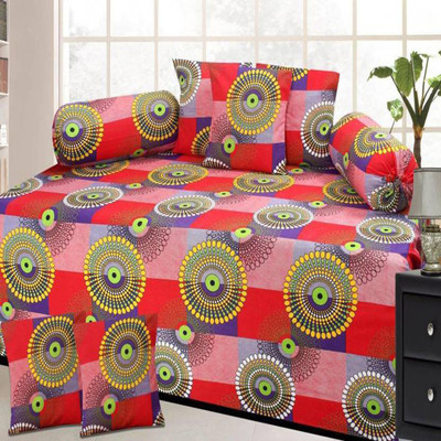 WI International Polycotton Floral Diwan Set available at flipkart for Rs.335