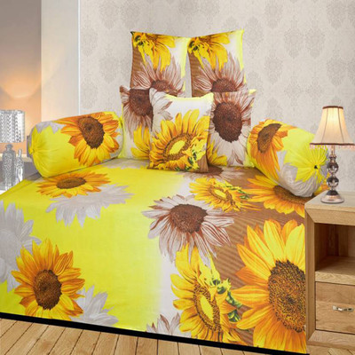 WI International Polycotton Floral Diwan Set available at flipkart for Rs.335