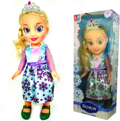 

VShine Fashion Frozen Toddler Doll Anna - with Crown Band , Cute Eye and well crafted Blue(Blue)
