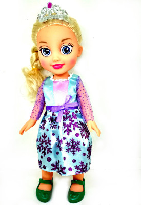 

HALO NATION High Quality 12 inches Toddler Frozen Doll Crown Anna Princess Blue(Blue)