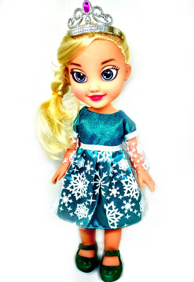 

HALO NATION High Quality 12 inches Toddler Frozen Doll Crown Anna Princess Green(Green)