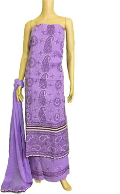 nazya creations Cotton Embroidered Salwar Suit Dupatta Material(Un-stitched) Flipkart