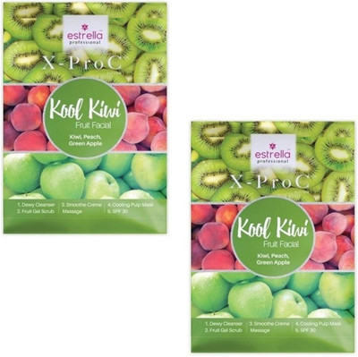 

Estrella X-Pro Kool Kiwi Fruit Facial Kit(Pack of 2) 20 g(Set of 2)