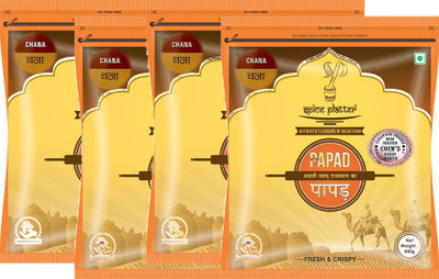 

Spice Platter Chana Papad - Authentic Rajasthani sajji Papad - Pack of 4 - 400g each Masala Papad 1600 g(Pack of 4)