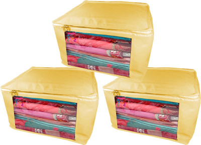 

Atorakushon new and modern stylish dresses covers Non Woven Saree wardrobe orgniser, cover / Wedding Gift, Regular Clothes Bag, Vanity pouch, Set Of 3 (creem) at big Non woven saree 3pcs Creem(creem)