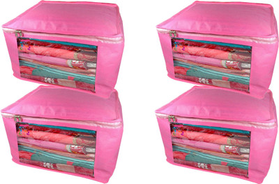 

Atorakushon new and modern stylish dresses covers Non Woven Saree wardrobe orgniser, cover / Wedding Gift, Regular Clothes Bag, Vanity pouch, Set Of 4 (Pink) at big Non woven saree 4pcs pink(Pink)