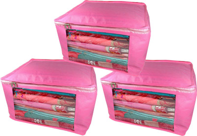 

Atorakushon new and modern stylish dresses covers Non Woven Saree wardrobe orgniser, cover / Wedding Gift, Regular Clothes Bag, Vanity pouch, Set Of 3 (Pink) at big Non woven saree 3pcs pink(Pink)