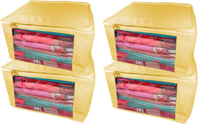 

Atorakushon new and modern stylish dresses covers Non Woven Saree wardrobe orgniser, cover / Wedding Gift, Regular Clothes Bag, Vanity pouch, Set Of 4 (creem) at big Non woven saree 4pcs Creem(creem)